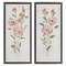 Stupell Industries Simple Pink Watercolor Flowers 2 pc Framed Floater Canvas Wall Art Set Design by Sally Swatland